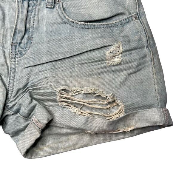 Bcbgeneration Zuma Jean Shorts Cuffed Hem Distressed Ripped Destructed‎ size 25 - Picture 4 of 7